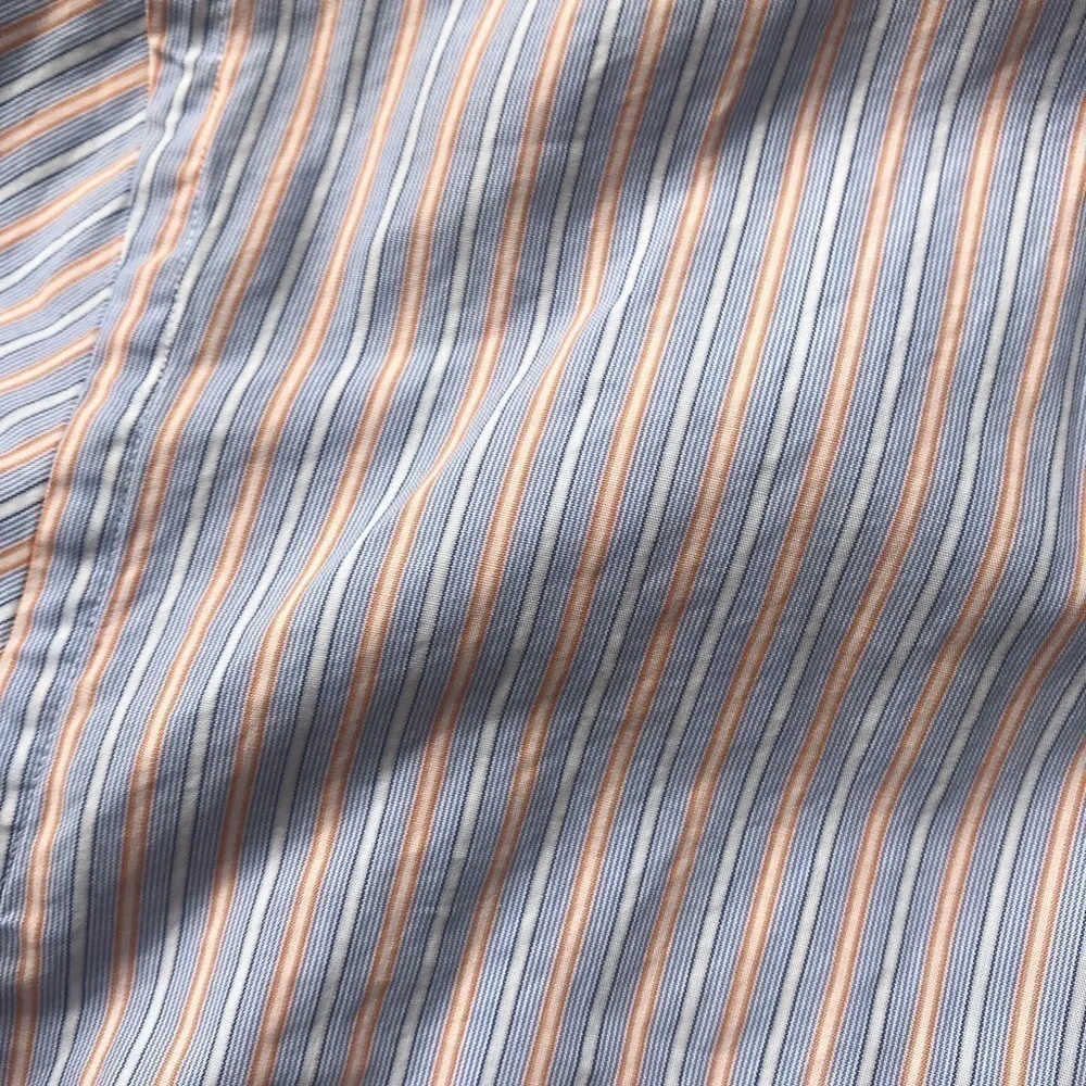 J. Crew Tailored Fit Men’s small 14-14.5 button down striped blue orange shirt